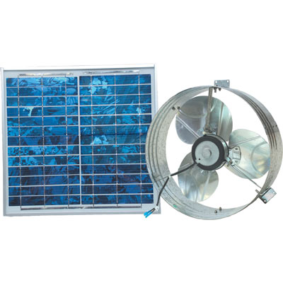 Ventamatic Solar-Powered Ventilating Fan with Panel — Gable-Mounted Ventilator, Model# VX2515SOLARGA